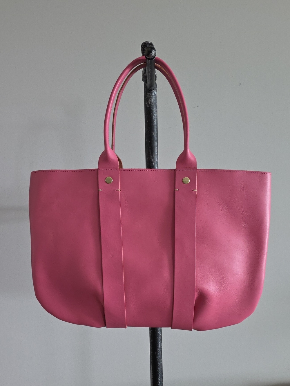 Rare Clare V. La Tropezienne Pink Leather Tote